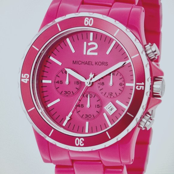 Michael Kors Accessories - MK HOT PINK WATCH